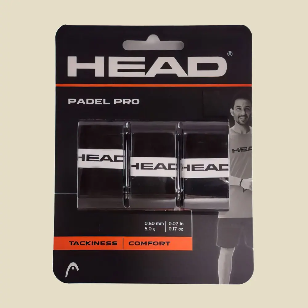 Head Padel Pro Overgripit, Musta – 3 kpl