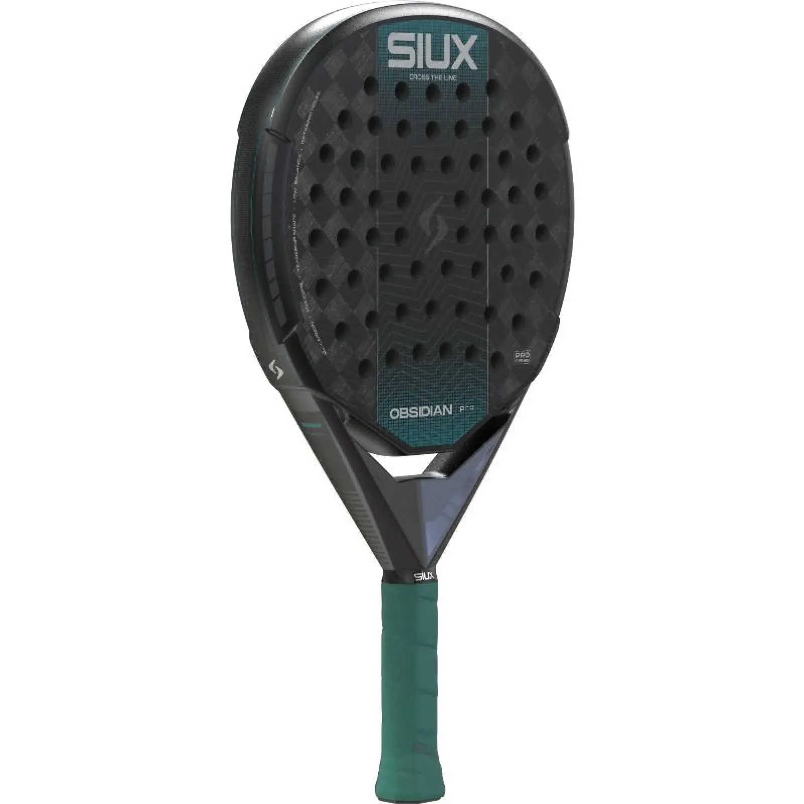 Siux Obsidian Pro 2027 musta, turkoosi, kuva viistosta